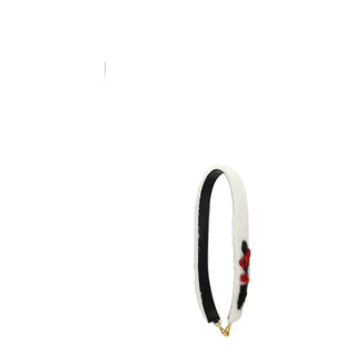 Prada White Leather Shoulder Strap with Gold Hook Closure