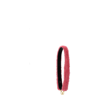 Prada Pink Fur Shoulder Bag with Leather Strap