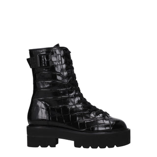 Stuart Weitzman Black Leather Ankle Boots