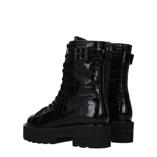 Stuart Weitzman Black Leather Ankle Boots