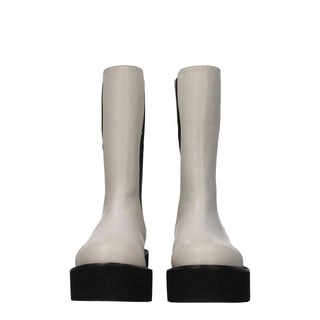 Stuart Weitzman Beige Leather Ankle Boots