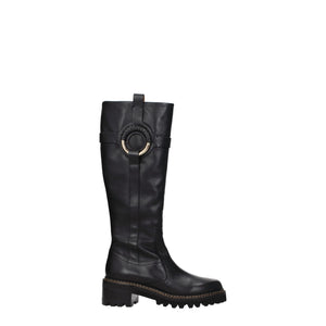 See By Chloé Black Leather Over The Knee