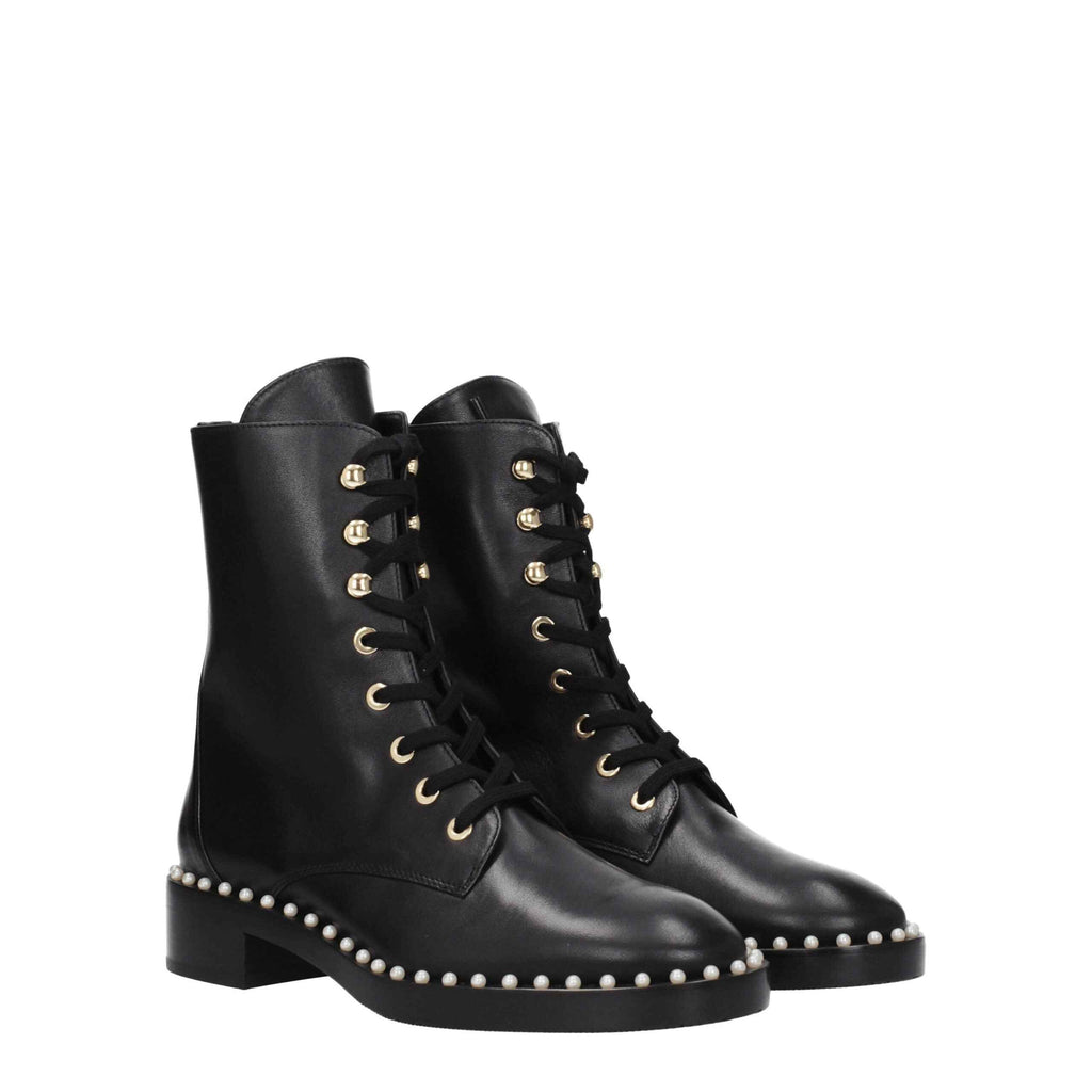 Stuart Weitzman Black Leather Ankle Boots