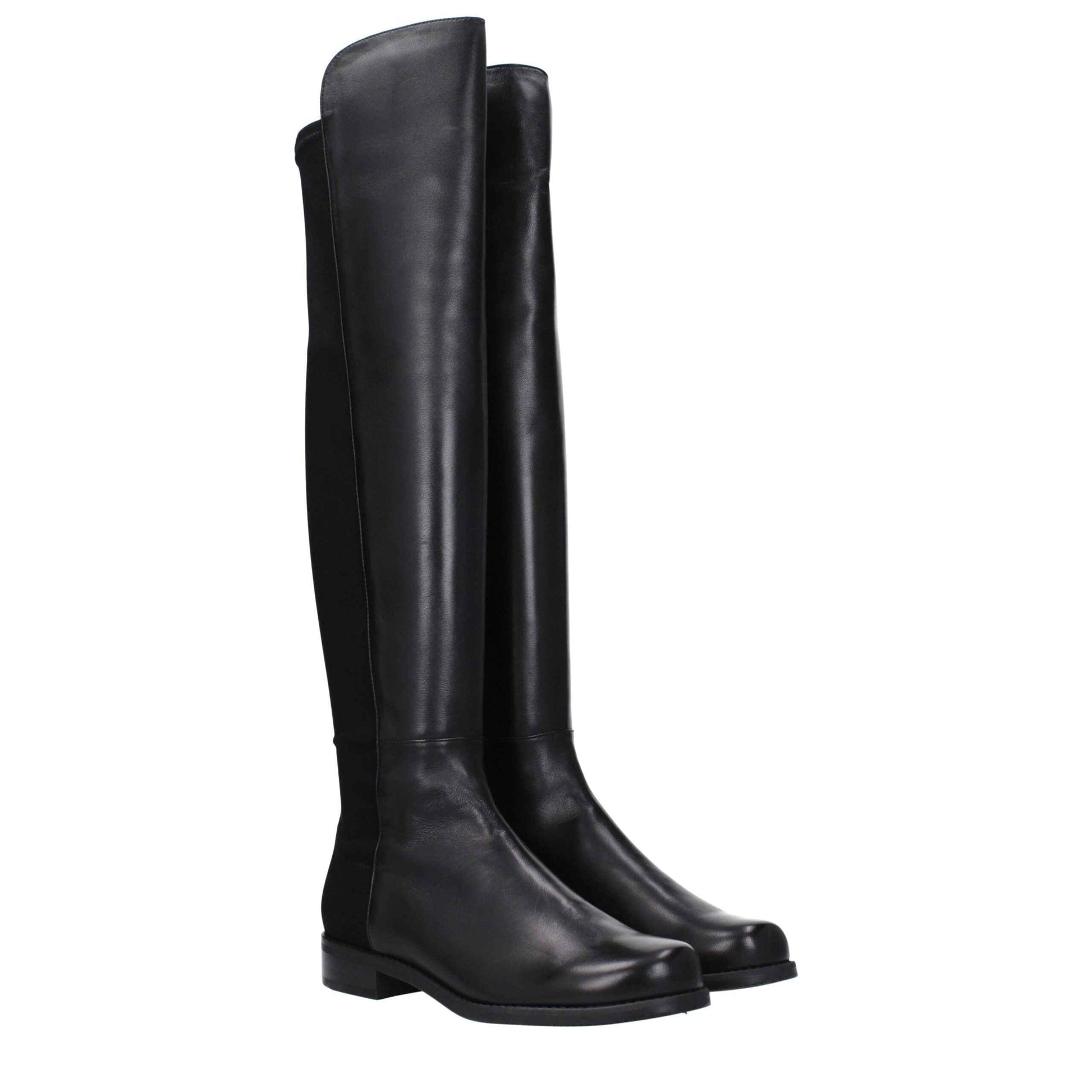 Stuart Weitzman Black Leather Over The Knee