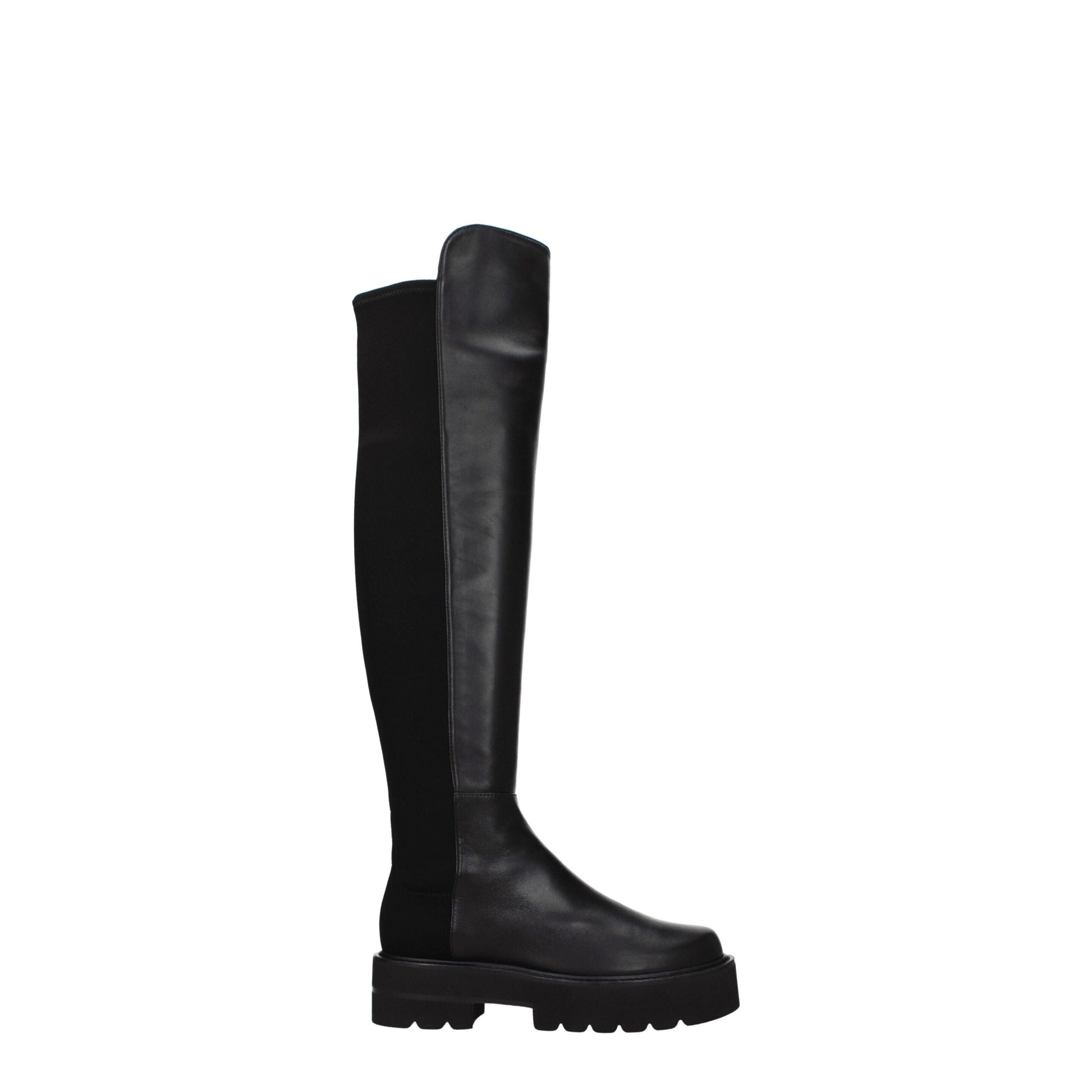 Stuart Weitzman Black Leather Over The Knee