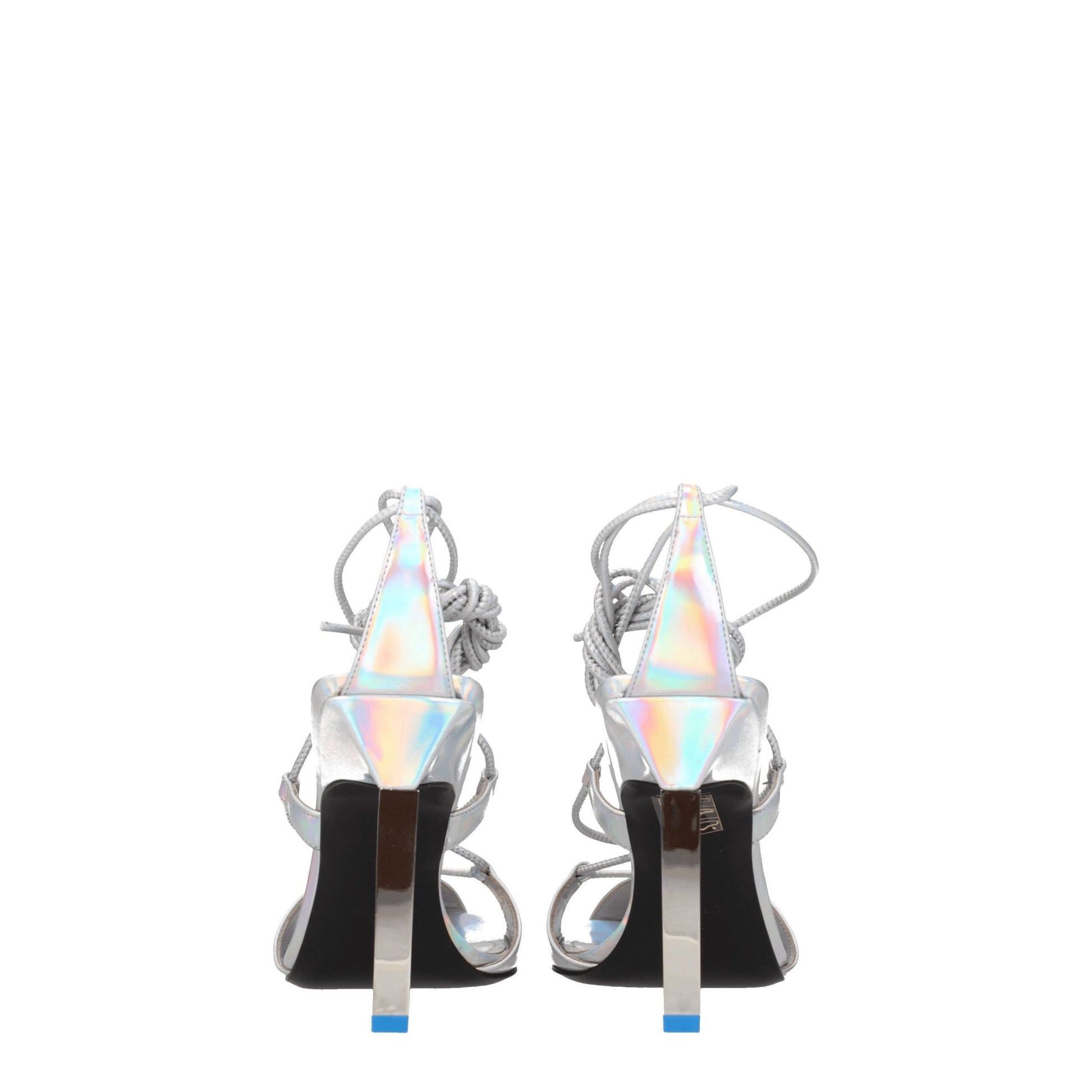 The Attico Gray Leather Stiletto Heels Sandals