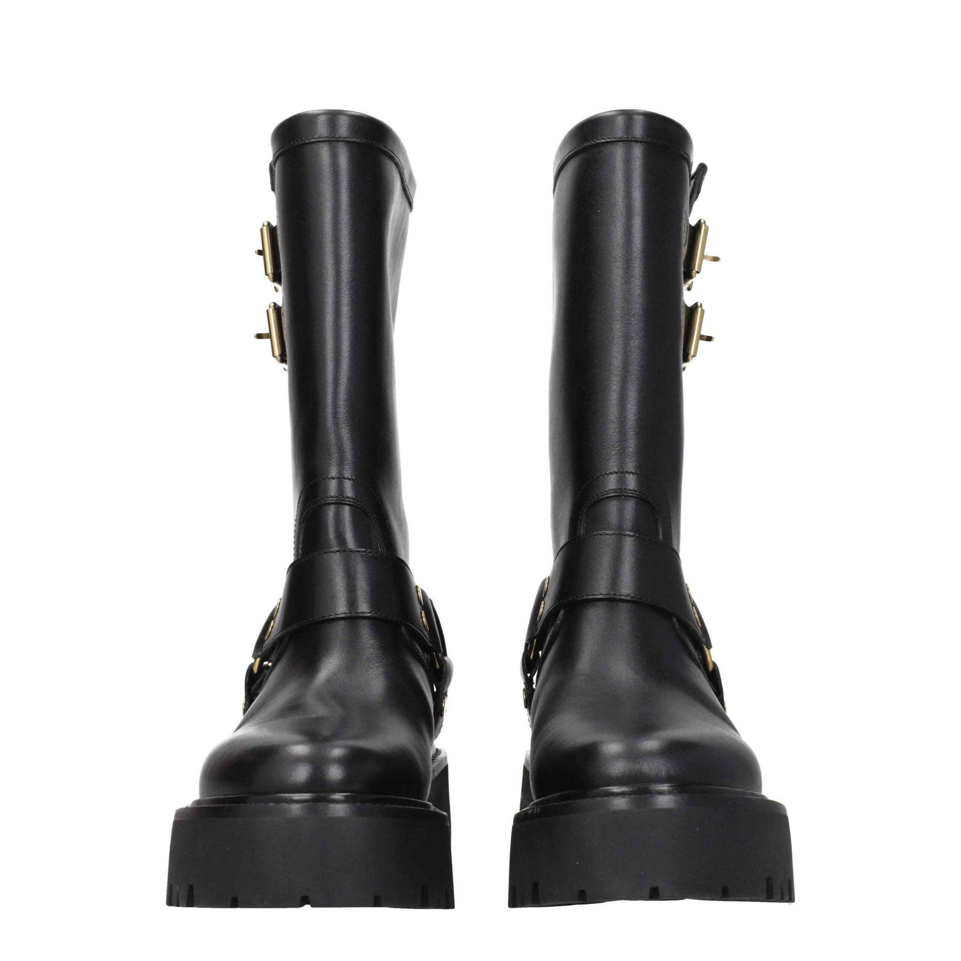Celine Gold Leather Ankle Boots