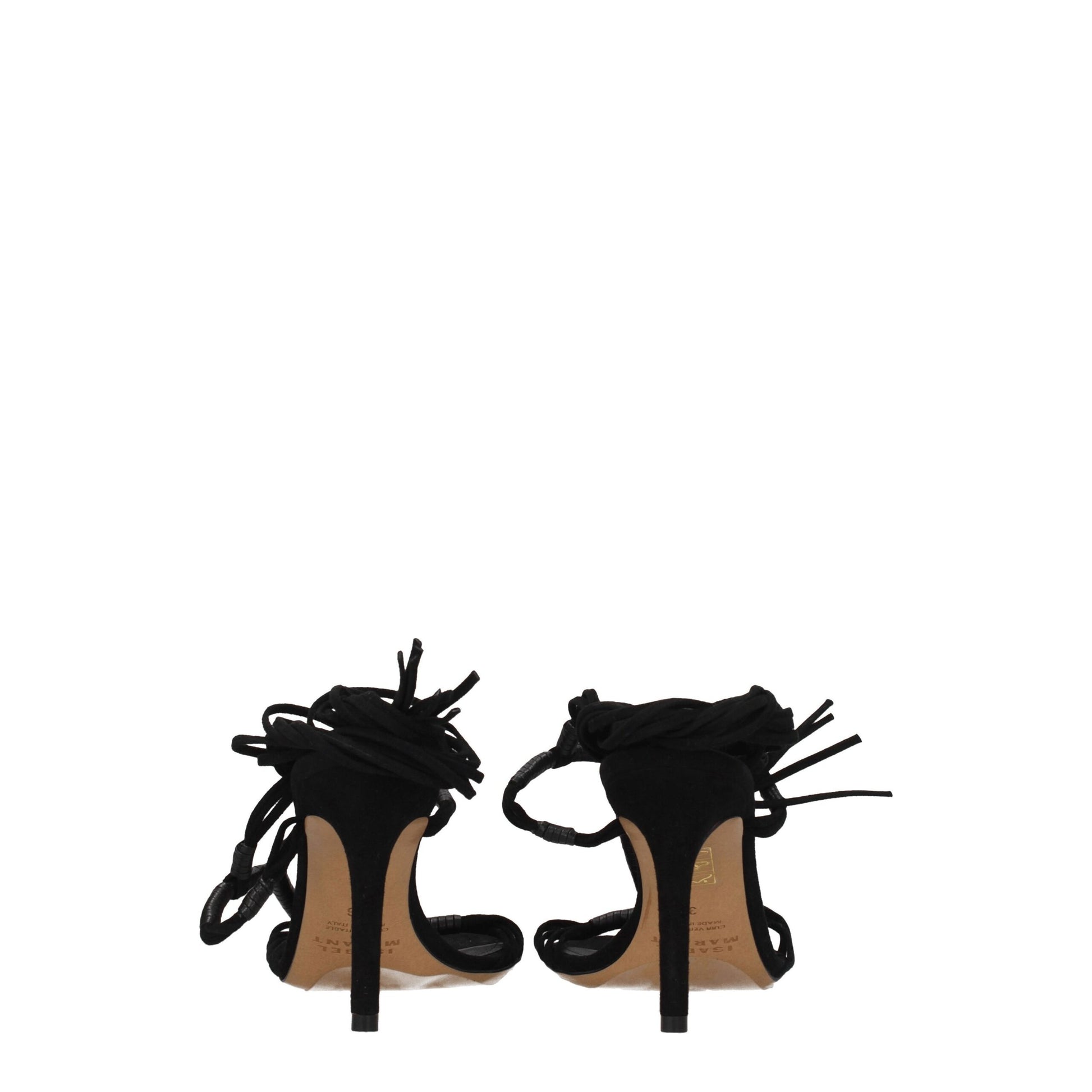 Isabel Marant Black Leather Stiletto Heels Sandals