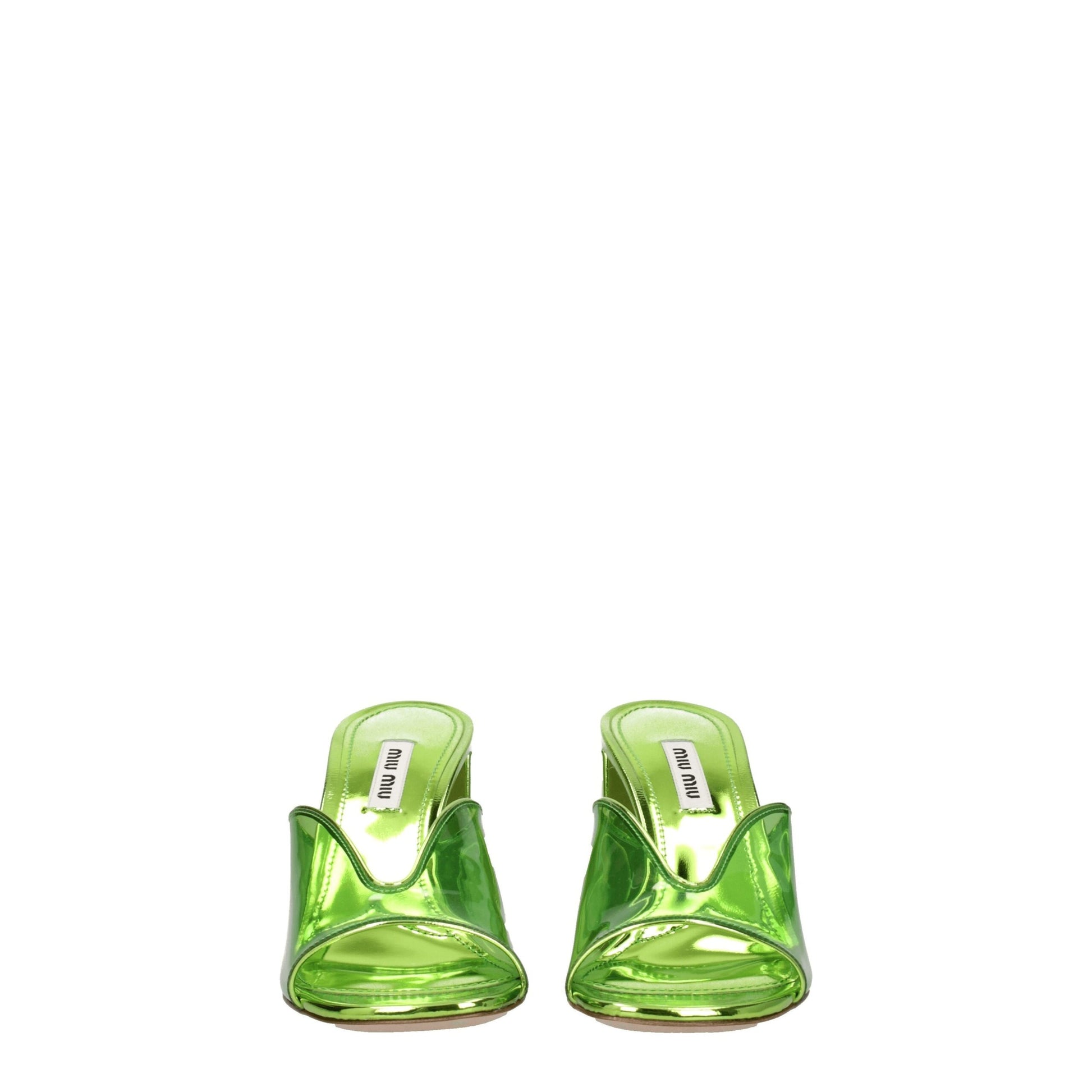 Miu Miu Green Plexiglass Platforms
