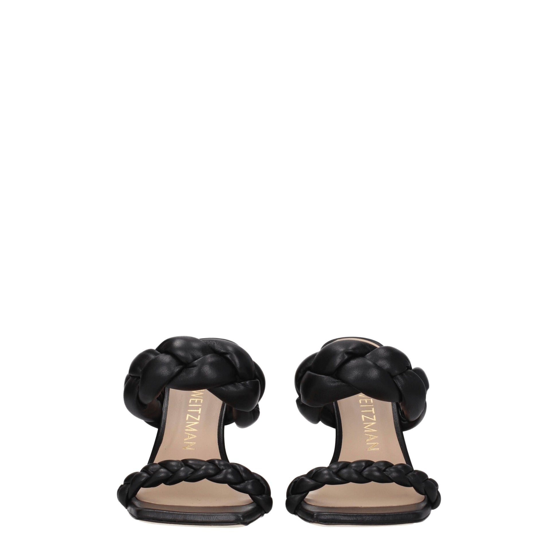 Stuart Weitzman Black Leather Stiletto Heels Sandals