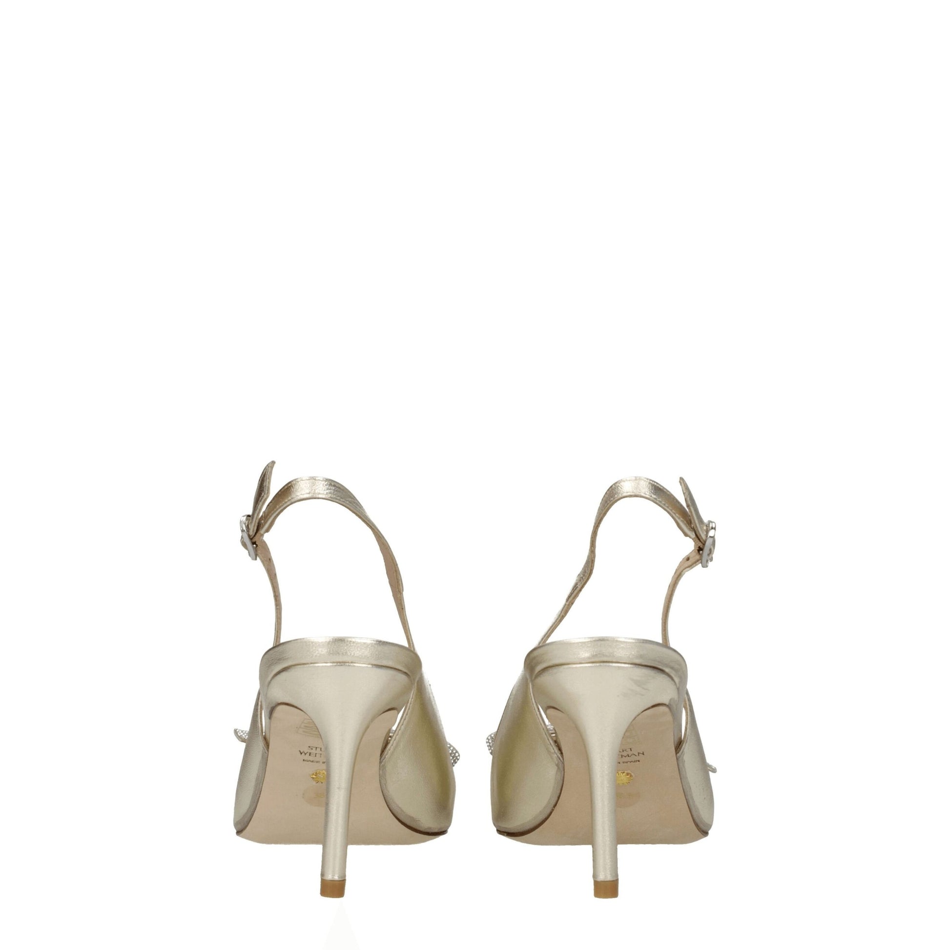 Stuart Weitzman Gold Leather Stiletto Heels Sandals