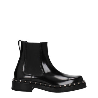 Valentino Garavani Black Leather Ankle Boots