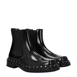 Valentino Garavani Black Leather Ankle Boots
