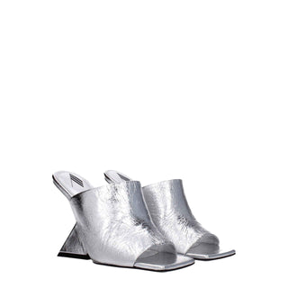 The Attico Gray Leather Platforms