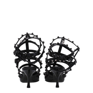 Valentino Garavani Black Leather Stiletto Heels Sandals