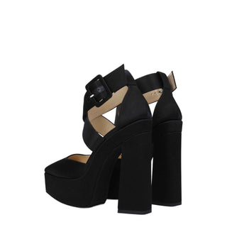 Jimmy Choo Black Satin Platforms