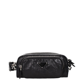 Prada Black Leather Small Crossbody Bag with Adjustable Strap