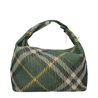 Burberry Green Check Fabric Handbag