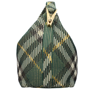 Burberry Green Check Fabric Handbag