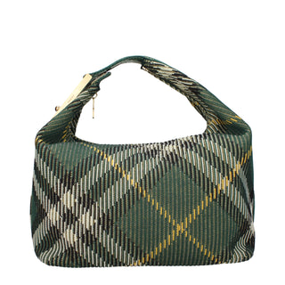 Burberry Green Check Fabric Handbag