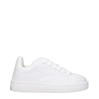 Burberry White Leather Low Top Sneakers