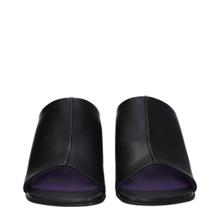 Stella McCartney Black Leather Stiletto Heels Sandals