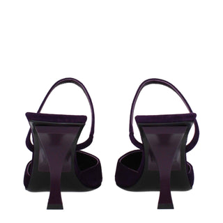 The Attico Purple Leather Stiletto Heels Sandals