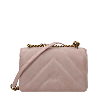 PINKO Pink Leather Crossbody Bag