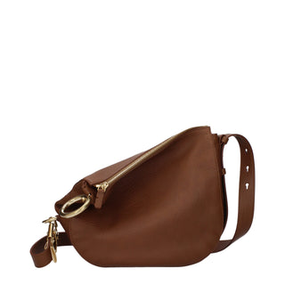 Burberry Brown Leather Medium Crossbody Bag with Hazelnut Accents
