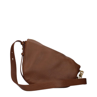 Burberry Brown Leather Medium Crossbody Bag with Hazelnut Accents