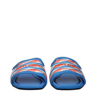 Jimmy Choo Light Blue Fabric Slippers Sandals