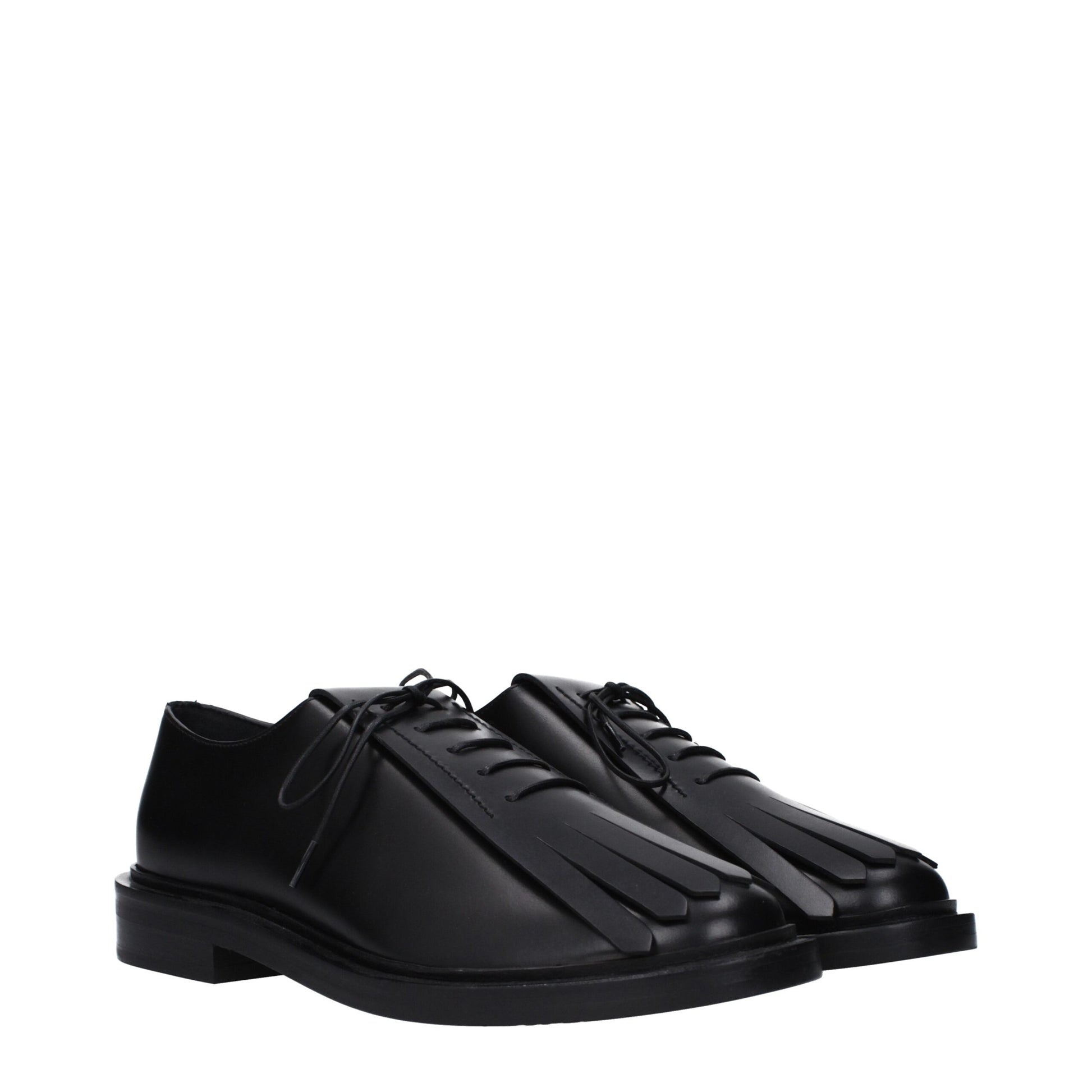 Max Mara Black Leather Oxfords And Derbies
