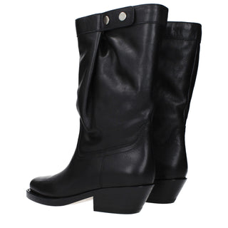 Isabel Marant Black Leather Ankle Boots