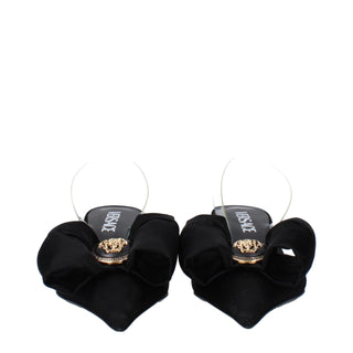 Versace Black Satin Sandals