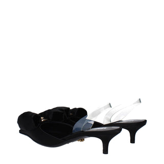 Versace Black Satin Sandals