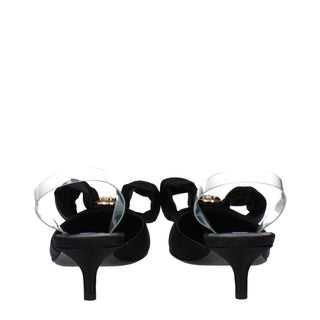 Versace Black Satin Sandals