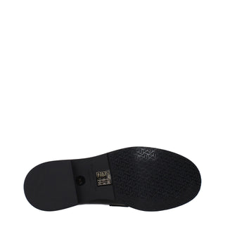 Stuart Weitzman Black Leather Slip-On Loafers