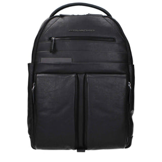 Piquadro Black Leather Backpack