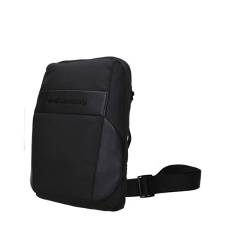 Piquadro Black Fabric Crossbody Bag