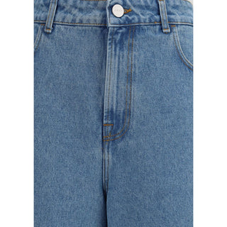 Rohe Blue Cotton Relaxed Fit Jeans