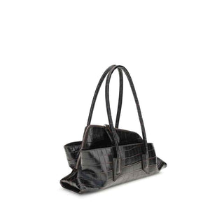 The Attico Black Calf Leather Bos Taurus Shoulder Bag