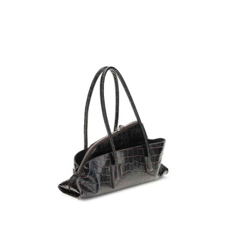 The Attico Black Calf Leather Bos Taurus Shoulder Bag