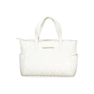 Mario Valentino Eco-Friendly White Handbag with Adjustable Strap