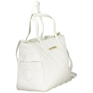 Mario Valentino Eco-Friendly White Handbag with Adjustable Strap
