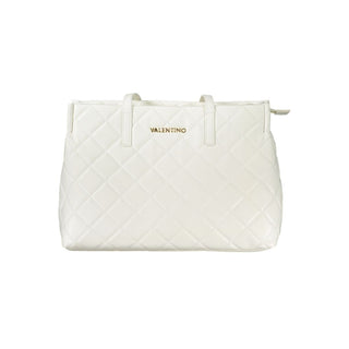 Mario Valentino Chic White Shoulder Handbag with Laptop Compartment