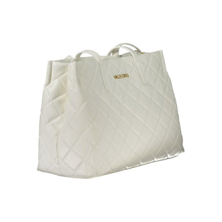 Mario Valentino Chic White Shoulder Handbag with Laptop Compartment