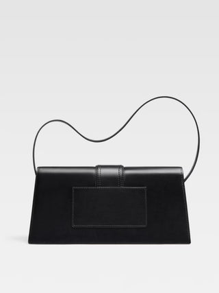 Jacquemus Le Bambino Long Black Leather Bag with Gold Hardware