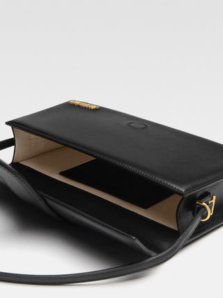 Jacquemus Le Bambino Long Black Leather Bag with Gold Hardware