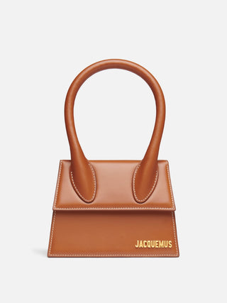 Jacquemus Le Chiquito Moyen Brown Bag with Gold Hardware
