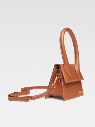 Jacquemus Le Chiquito Moyen Brown Bag with Gold Hardware